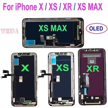100% Тест AAA + LCD дисплей За iPhone X XS XR XS MAX OLED Дисплей AMOLED Сензорен Екран Дигитайзер възли за iPhone X XS Подмяна на LCD дисплея