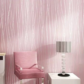Розова ивица, детска стая, декорация на стените в една стая за момичета, подобрения в дома, тапети с 3D текстура, стикери за стена, един свитък