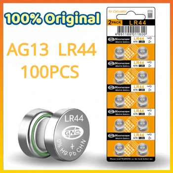 Оригинален AG13 1,55 В 100 Бр. Бутон Батерията LR44 357A S76E Бутон Елемент Алкална Батерия за Фотоапарат Калкулатор Електронни Игри