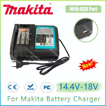 Оригинално зарядно 18V Makita 3A 6A 14,4 V-18V 6AH BL1860 BL1890 зарядно устройство за инструменти USB Prot 18V с led дисплей