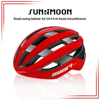 Пътни велосипедни каски SUNRIMOON, вграден лесен велосипеден шлем със задно фенер, антибактериална подплата, велосипедни каски МТБ за мъже