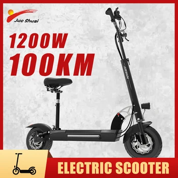 Jueshuai Електрически скутер Измине 100 км на Електрически скутер Дистанция 62 мили Електронни скутери Градинска гума 10-инчов скутер със сгъваем седалка