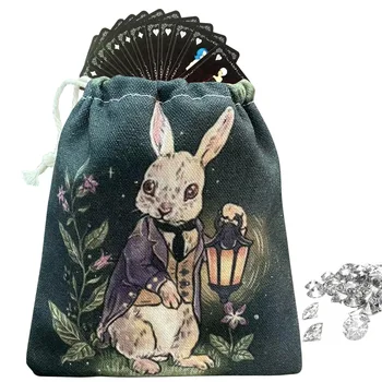 Чанта за Таро, нов илюзорен фестивал, с принтом заек, чанта за съхранение на бижута, чанта за Таро на съвсем малък, подарък чанта за кубчета, руни и карти за