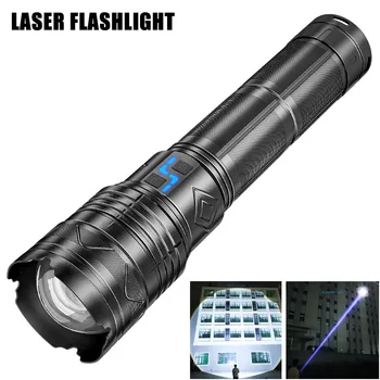 Лазерен фенер 100 W T6 led фенерче с акценти на Type-C, акумулаторна батерия высокомощный специален фенерче за приключения на открито лазерен фенер