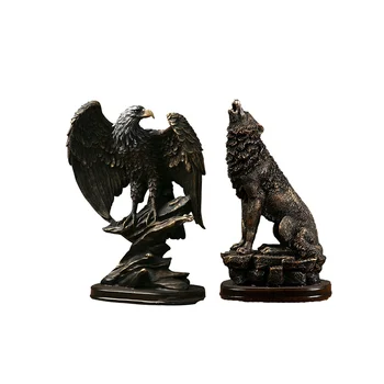 Европейски стил, орел с разперени крила от смола, декоративна статуя на Вълк, Властное животно, домашен хол, Спалня, декоративни изделия