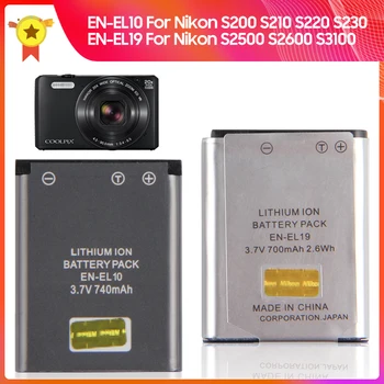 Преносимото батерия EN-EL10 EN-EL19 за Nikon S200 S210 S220 S230 S520 S570 S500 S3000 S4000 S2500 S2550 S2600 S2700 S2750 S2800