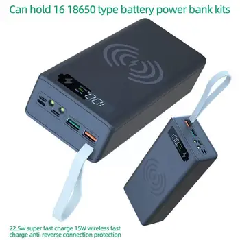 QC3.0 PD Бързо Зареждане 12*18650 Притежателя на Батерията Банка За Съхранение на Мобилен Комплект Кутия Зарядно Устройство Powerbank Калъф За телефон под формата на миди 18650 Power DI Z4K6