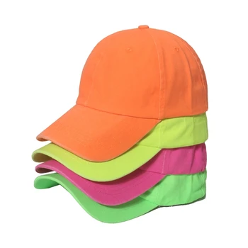 Дамски бейзболна шапка с мек покрив, луминесцентно цвят, защита от слънцето, лятна унисекс, шапка за татко, шапка с козирка