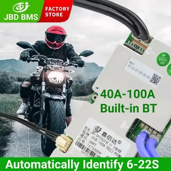 JBD BMS 8S-6S 10S 12S 13S 14Т 16S 20S 21S 22S JBD Smart Lifepo4 Bms 40A 50A 80A 100A Литиева Балансировочная такса За електронното Мотоциклет