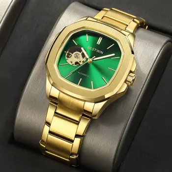 Нови Спортни Мъжки Часовници, Модни Висококачествени Златни Стомана Часовник С Автоматичен Механизъм, Творчески Ръчни Часовници, Мъжки Подарък Montre Homme 2023