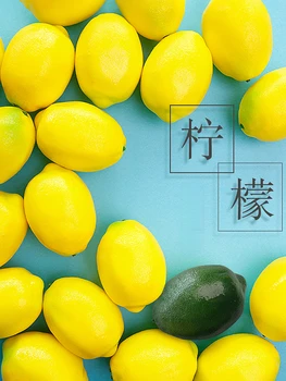 Лятна свежа имитация на фалшиви плодове Пластмасов лимон подпори за снимане на Храна INS Фоново украса за снимки Аксесоари на продукта