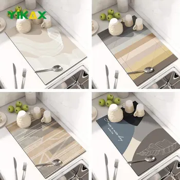 Кухненски подложка за сушене на чинии в скандинавски стил, противоскользящий, супер впитывающий, бързосъхнеща кафе, посуда, подложка за баня, декорация на дома