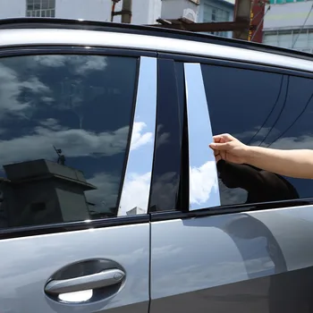 Неръждаема стомана, Сребрист Цвят За BMW X5 G05 F95 2022-23 Прозорец на Вратата на Колата Център B Стълб Панел Тампон Стикери на Автомобилни Аксесоари