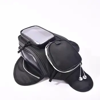 Чанта за резервоара на мотоциклета, магнитна навигация за конна езда, Оксфорд водоустойчив седельная чанта, багаж с дупка за слушалки, магнитна навигация