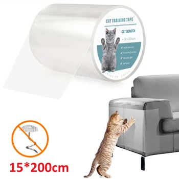Защита мебели 15*200 см, защита от котешки драскотини, ролка прозрачна лента срещу драскотини, защита от котешки драскотини, прозрачен стикер за дивана
