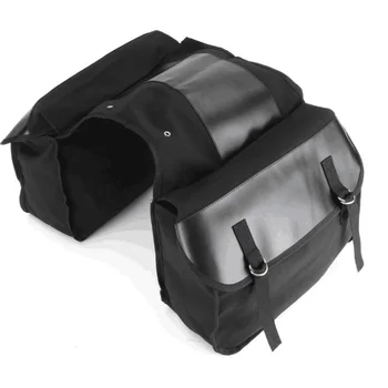 Седельная чанта с голям капацитет за пътуване на мотоциклети, черна холщовые водоустойчив кошници, багаж, за мотоциклети