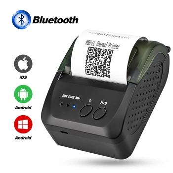58 мм мини принтер Bluetooth, безжична термопринтер за чекове, принтер билети за мобилен телефон, 2-инчов pos-апарат, хартия за принтер