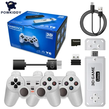 Recalbox Y6 Семейни плейъри за Преносими видео игра ретро преносими безжични контролери 2.4 G 4K HD TV Console Игрова конзола PS1 Игра