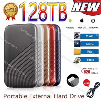 Нов Високоскоростен Мобилен Преносим Твърд диск 2/8/16/64 TB SSD Мобилни Твърди Дискове Външен Диск Decives за Лаптоп Mac ps5