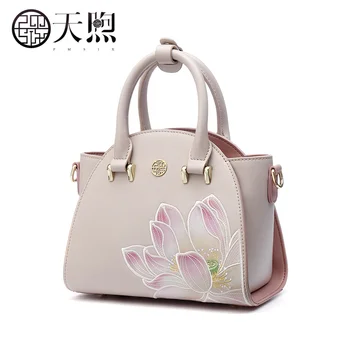 Pmsix light, луксозна марка чанта, дамски 2023, нова дизайнерска чанта senior sense, кожена чанта през рамо с китайската бродерия, темперамент