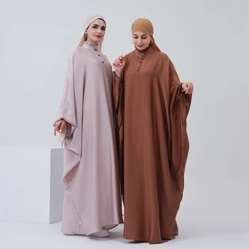 Мюсюлманска абайя за жени, однотонное дълга рокля в ислямския стил с ръкав 