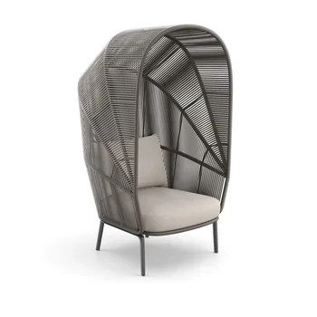 Градинска мебел от ратан, метална рамка, отточна тръба на шарнирна връзка стол за двор, яйце