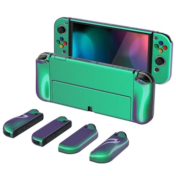 PlayVital AlterGrips Гланц защитен тънък калъф твърд Ергономичен корпус за Nintendo Switch OLED с бутоните за палеца и капачки за бутони