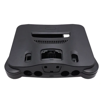 Retroscaler Взаимозаменяеми, пластмасов корпус, прозрачен калъф за игрова конзола Nintendo N64 в ретро стил, прозрачна кутия, черен