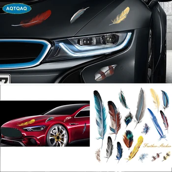AQTQAQ 1 бр. автомобилен стайлинг Забавни 3D мультяшные цветни автомобилни стикери с пера, винилови настилки, почеса корпус, аксесоари за мотоциклети