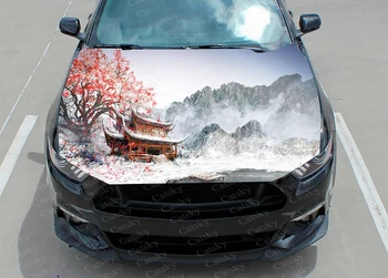 Японската ръчно рисувани декорации стикер на предния капак на автомобила vinyl стикер графична стикер върху опаковката на графична стикер на предния капак на автомобила по поръчка сам mountain