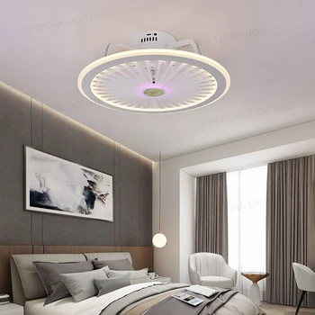 Бял тавана лампа с вентилатор, монтиран на тавана осветителни тела за спалнята, която се променя цвета на потолочное осветление за кухня, трапезария, детска стая Ac85-265V