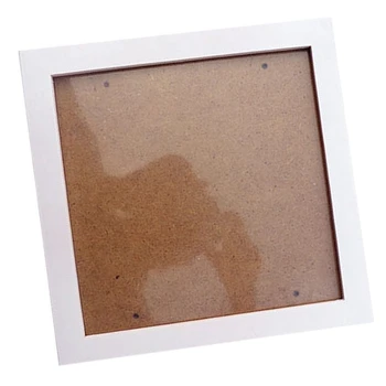 2 елемента Квадратна рамка за снимка от гъста борова дървесина, стенни рамка за снимки 6-инчов черно - бял