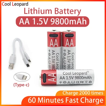 Нова литиево-йонна батерия 1,5 9800 mah AA, за мишка с дистанционно управление, малък вентилатор, електрическа играчка, литиево-йонна батерия AA