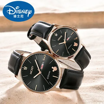 Disney Мики и Мини Маус Двойка влюбени Моден кварцов часовник Дата на Мъж, за Жена, подарък часовник Рокля гривна Relogio Masculino
