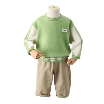 Новата пролетно-есенна дрехи за малките момичета, детски съоръжения, пуловер за момчета, панталони, 2 бр./компл., всекидневен костюм за деца, детски спортни дрехи