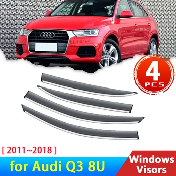 На предното стъкло за Audi Q3 I 1 8U 2011 ~ 2017 2018 2013 Аксесоари Дефлектори Защита От Дъжд За Вежди Козирка Дим Автомобилни Сенници За Прозорци