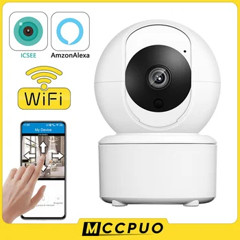 Mccpuo 4-мегапикселова IP камера, камера на сигурността на WiFi безжична камера видеонаблюдение за нощно виждане P2P детски монитор Пет WiFi камера iCSee