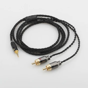 Нов Audiocrast 2,5 мм балансиран Включете 2 RCA Штекерный Сплитер аудио кабел 24AWG OCC Посеребренный Кабел за Плеъри, слушалки