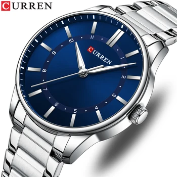 CURREN, модерен бизнес ръчни часовници за мъже, ежедневни кварцови часовници със светещи стрелки от неръждаема стомана, мъжки часовник