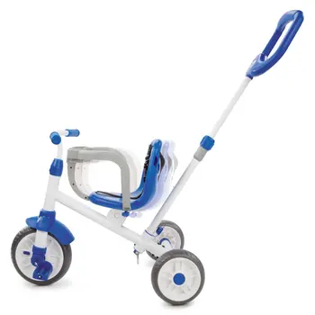 Ride 'N Learn 3-в-1 Trike син цвят, Триколка-трансформатор за деца от 3 етапи от жизнения растеж - За момчета и момичета от 9 месеца до