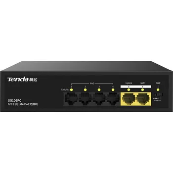 Мрежов комутатор Tenda Gigabit Sg106pc PoE Power 1000 Mbps, проект на свързване с точката за достъп, кабел, VLAN, комутатор Ethernet 1gbps