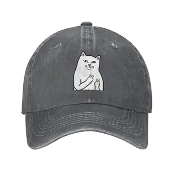 Нова бейзболна шапка унисекс в стил пънк, памучен бейзболна шапка със забавна котка, за възрастни, Регулируем шапка, за баща, за жени, за мъже, защита от слънцето