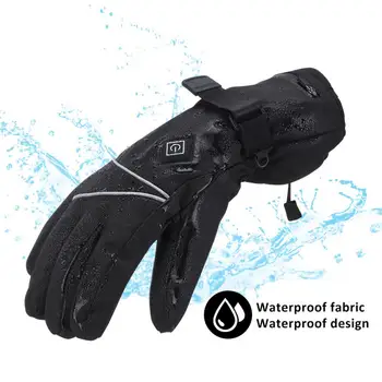 1 чифт велосипедни ръкавици с топъл, чувствителен на допир екран, 3 режима на отопление, полиэстеровые непромокаеми ръкавици с електрически отопляеми за улицата