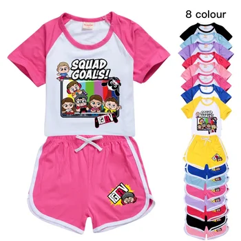 Комплекти Летни дрехи За момчета и Момичета Fgteev, Детска Спортна тениска с 3D Картина + Панталони, Костюми от 2 теми, Бебешки Дрехи, Удобни Дрехи, Пижами