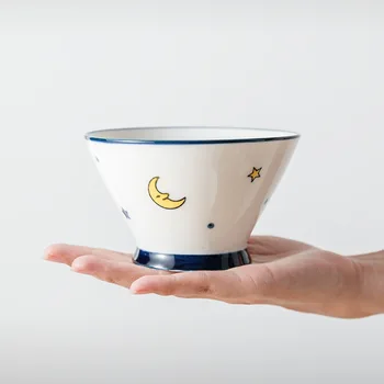 Креативна мультяшная подглазурная порцеланова купа за ориз, купа за плодове, супа, домашна кръгла скъпа посуда